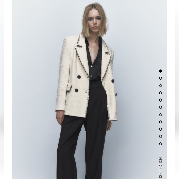 NWT Zara topstiched double breasted blazer - Picture 6 of 14